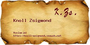 Knoll Zsigmond névjegykártya