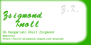 zsigmond knoll business card